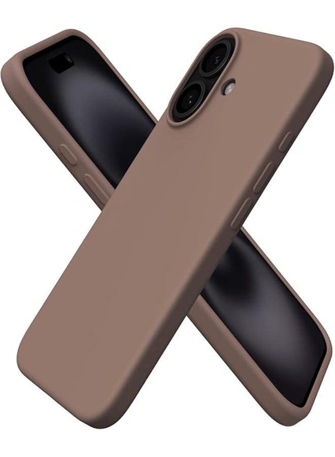 جراب متوافق مع iPhone 17 مقاس 6.3 بوصة، جراب واقٍ رفيع من السيليكون السائل بثلاث طبقات مغطى بالكامل بجل ناعم من المطاط مقاس 6.3 بوصة، بني - Image 1